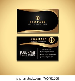 Black and gold business card Vector