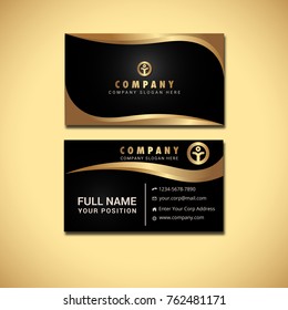 Black And Gold Business Card Vector