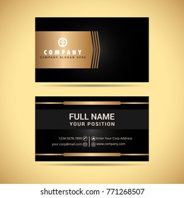 Black and gold business card Vector