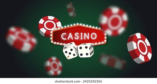 Black gold casino chips falling in different positions on transparent background. Golden poker chips isolated backdrop with defocused blur elements