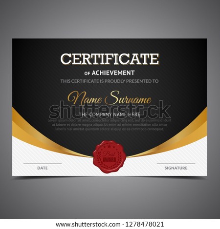 Black And Gold Certificate
