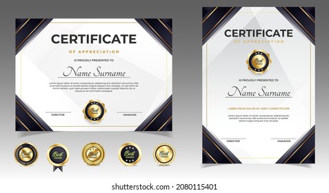 Black Gold Certificate Appreciation Border Template Stock Vector ...