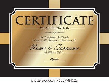 Black and Gold certificates template design. eight horizontal diploma certificates. vector, blue yellow black, Certificate of Appreciation template, Certificate of achievement, awards diploma