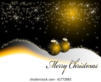 Black and gold christmas frame - vector illustration