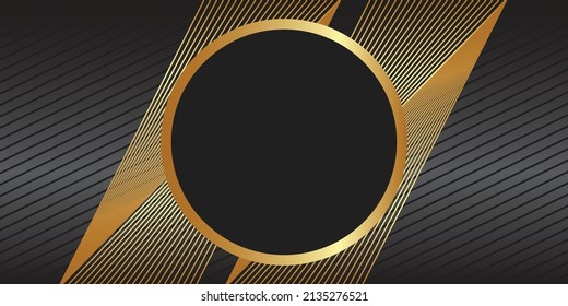 fondo de círculo negro y dorado para el diseño
