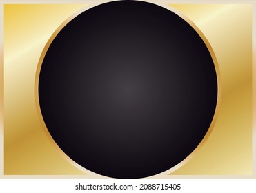 Fondo del círculo negro y dorado.