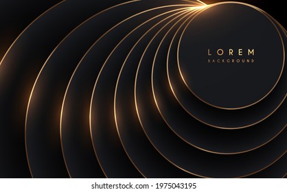 Black and gold circle layers background