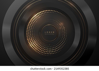 Black and gold circle shapes background
