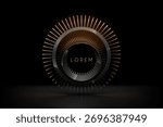 Black and gold circle shapes template on black background