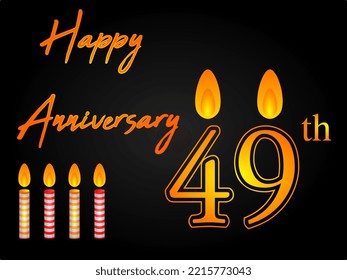 black and gold color 49th birthday greeting template