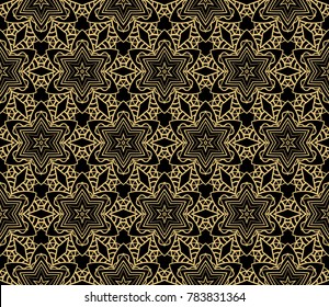 Black gold color. Luxury fashion print with seamless geometric pattern. vector illustration