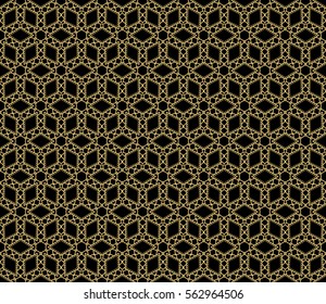 black, gold color seamless floral pattern. vector illustraion