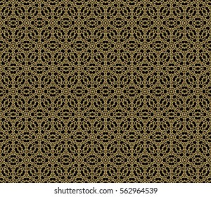 black, gold color seamless floral pattern. vector illustraion