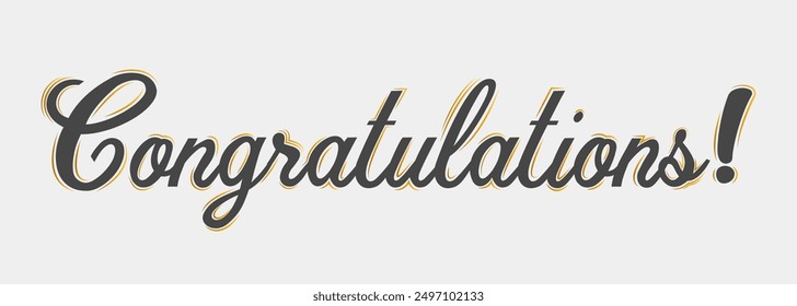 Black and gold congratulations text design vector