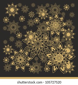 Black and gold corner decor for a headscarf, shawl or veil