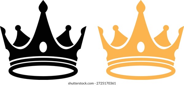 Black and gold crowns side by side on white background black crown royal