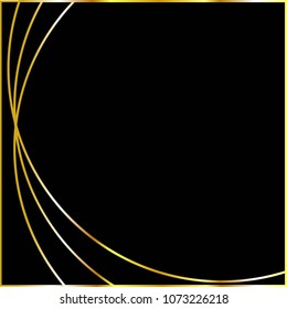 Black and gold curves background