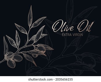 black and gold design poster of olive branch