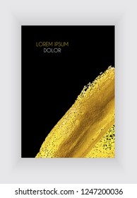 Black and Gold Design Templates  for Brochures and Banners. Golden Abstract Background Vector Illustration EPS10