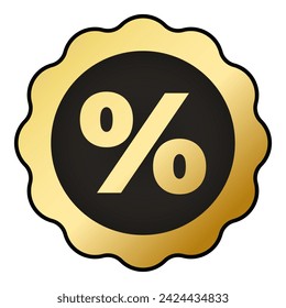 Symbol für Schwarz-Gold-Rabatt, Vektorgrafik