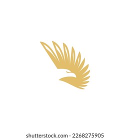 Black and gold eagle illustration logo	