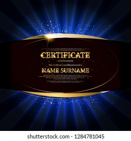 Black gold elegant certificate template vector illustration