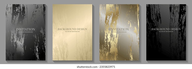 Black and gold elegant cover design set. Modern Luxury vector art background. Premium fashionable template for cover design, invitation, flyer, wedding card, note book, menu design.