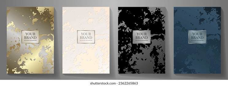 Juego de diseño elegante en blanco y negro y dorado. Moderno fondo vectorial de lujo. Plantilla de moda premium para diseño de portada, invitación, volante, tarjeta de boda, libro de notas, diseño de menú. Negro y azul.
