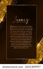 Black and Gold Elegant Party Invitation Card, Classic Artwork with Decorative Celebration Theme. Royal Wedding Invitation Template with Elegant Style and High-End Layout

