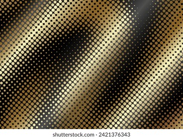Color negro y oro elegante vector de fondo abstracto con patrón de punto medio-tono. Ilustración de gradiente premium moderna para diseño de portada, tarjeta, volante, afiche, invitación de lujo, vale de prestigio e invitación