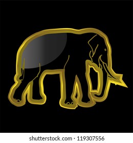 black and gold elephant vector