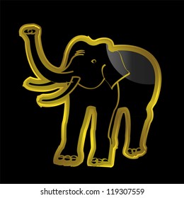 black and gold elephant vector