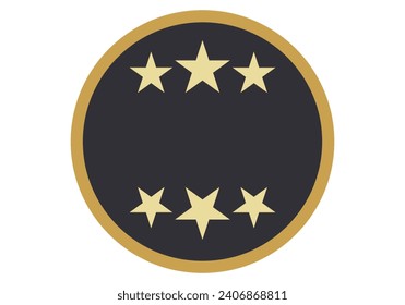 Black and gold empty quality label of a premium product.