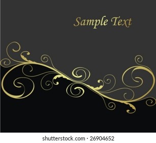 black and gold floral background