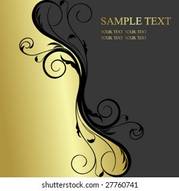 black and gold floral background