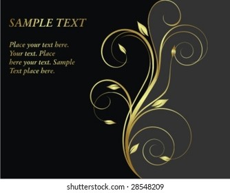 black and gold floral background