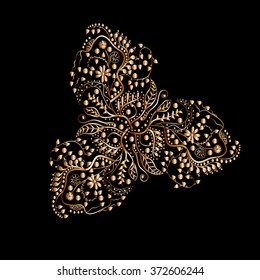 Black and gold Floral background