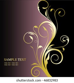black and gold floral background
