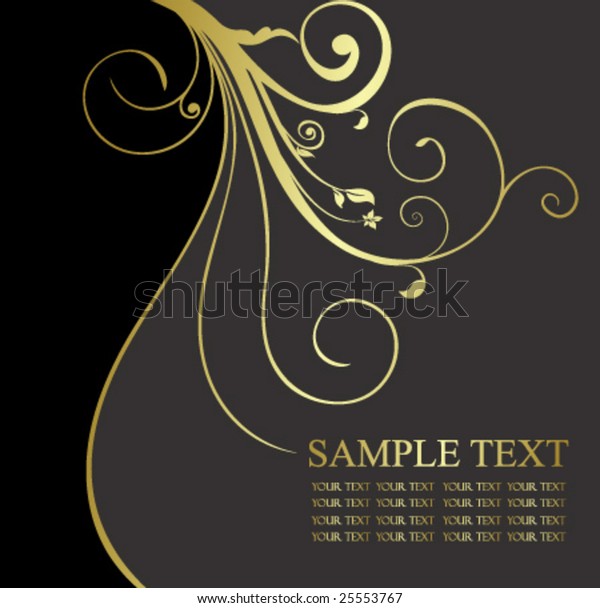 Black Gold Floral Background Stock Vector (Royalty Free) 25553767