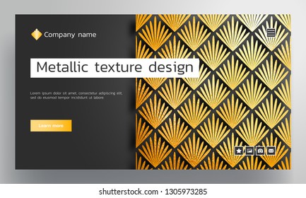 Black and gold foil background for website, branding or presentation. Geometric modern pattern