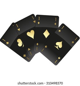 Black and gold Four of aces