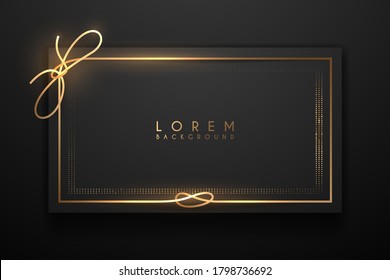 Black and gold frame with line knot