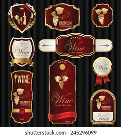 Black gold framed labels