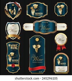 Black gold framed labels