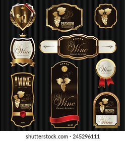 Black gold framed labels