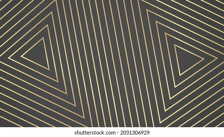 schwarz-goldener, geometrischer abstrakter Hintergrund. goldenes Dreieck-Linienkonzept. luxuriös und elegant. moderne Vorlagen.