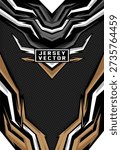 BLACK AND GOLD GEOMETRIC ARMOR STYLE JERSEY DESIGN WITH V-SHAPE PATTERN