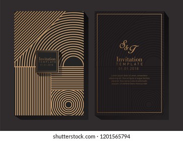 Black and Gold geometric Invitation Template