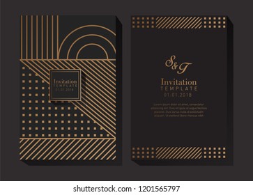 Black and Gold Geometric Invitation Template