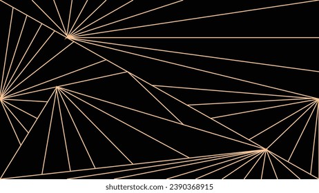 a black and gold geometric pattern with lines